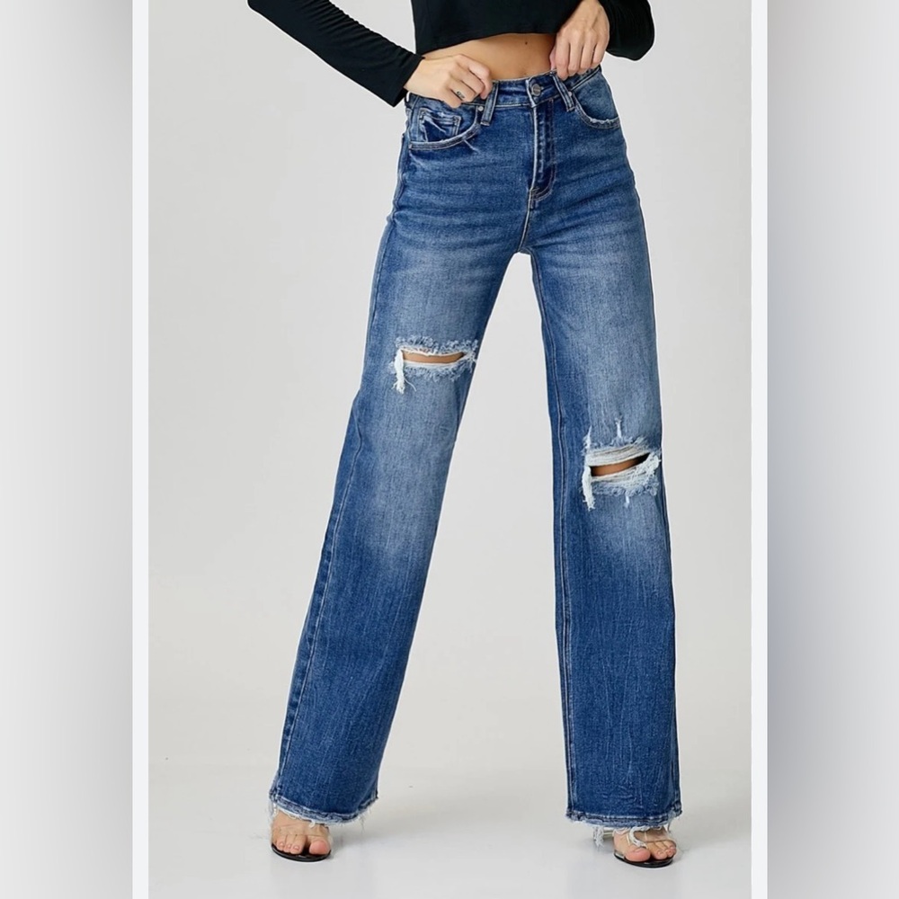 NWT Risen High Rise Wide Leg Jeans Dark Wash size 15/32